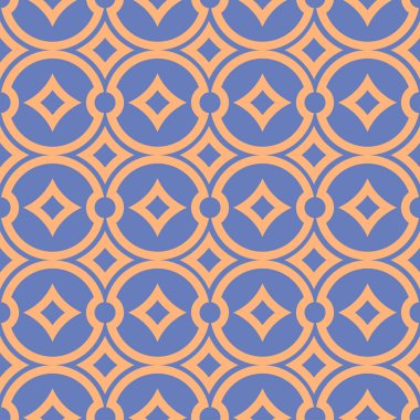 Vektör. Kusursuz Akdeniz geometrik deseni, süs eşyası örnekleri. Talavera şablonu. Portekiz Azulejo 'su. Türk dekorasyonu. Fas mozaiği. İspanyol porseleni. Seramik yemekler, halk süsleri..