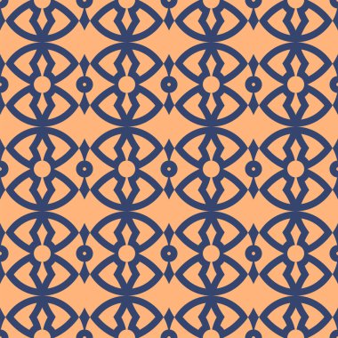 Vektör. Kusursuz Akdeniz geometrik deseni, süs eşyası örnekleri. Talavera şablonu. Portekiz Azulejo 'su. Türk dekorasyonu. Fas mozaiği. İspanyol porseleni. Seramik yemekler, halk süsleri..