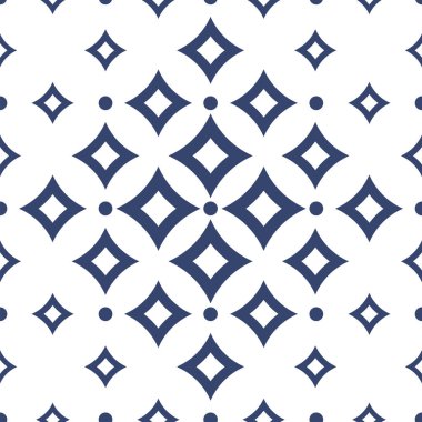 Vektör. Kusursuz Akdeniz geometrik deseni, süs eşyası örnekleri. Talavera şablonu. Portekiz Azulejo 'su. Türk dekorasyonu. Fas mozaiği. İspanyol porseleni. Seramik yemekler, halk süsleri..