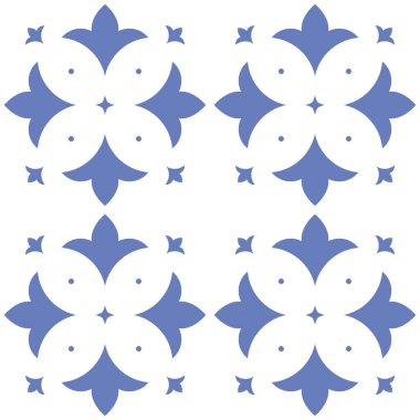 Vektör. Kusursuz Akdeniz geometrik deseni, süs eşyası örnekleri. Talavera şablonu. Portekiz Azulejo 'su. Türk dekorasyonu. Fas mozaiği. İspanyol porseleni. Seramik yemekler, halk süsleri..