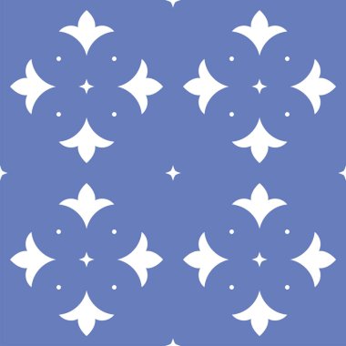 Vektör. Kusursuz Akdeniz geometrik deseni, süs eşyası örnekleri. Talavera şablonu. Portekiz Azulejo 'su. Türk dekorasyonu. Fas mozaiği. İspanyol porseleni. Seramik yemekler, halk süsleri..