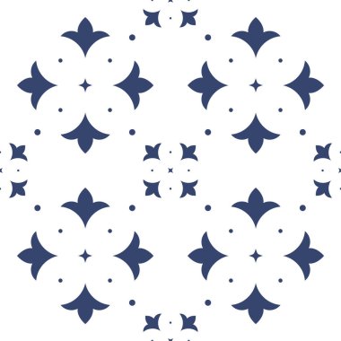Vektör. Kusursuz Akdeniz geometrik deseni, süs eşyası örnekleri. Talavera şablonu. Portekiz Azulejo 'su. Türk dekorasyonu. Fas mozaiği. İspanyol porseleni. Seramik yemekler, halk süsleri..