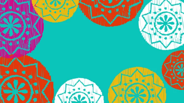 Вектор Перфорированные Цветовые Узоры Ручной Рисунок Papel Picado Месяц Латиноамериканского — стоковый вектор