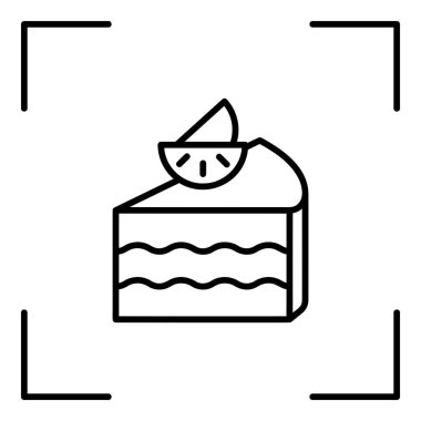 Vektör çizimi. Bir dizi kontur simgesi. Tatlıların ve tatlı yemeklerin çizgi simgeleri. Şekerleme simgesi seti, düzenlenebilir vuruş.