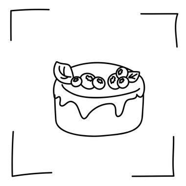 Vektör. Contour ikonları. Tatlı ve tatlı yemeklerin çizgi simgeleri. Şekerler, çikolatalar, kekler, çörekler, robot resim şeklinde dondurma. Simgeler hazır, vur. El çizimi işaretler. Tatlılar ve tatlılar karalama seti.