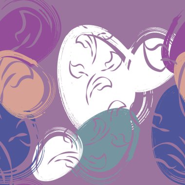 Vektör. Paskalya tasarımı, el fırçası darbeleri, pastel renkli yumurtalar. Modern minimalist tarzda. Kusursuz desen, bir kartpostal, afiş, broşür, poster ve diğer promosyon ürünleri için arka plan.