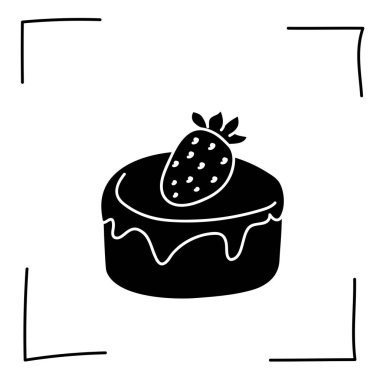  Vektör. Contour ikonları. Tatlı ve tatlı yemeklerin çizgi simgeleri. Meyveli ve fındıklı kekler, robot resim tarzında dondurma. Simgeler hazır, vur. El işaretleri. Karalama tatlıları ve tatlılar..