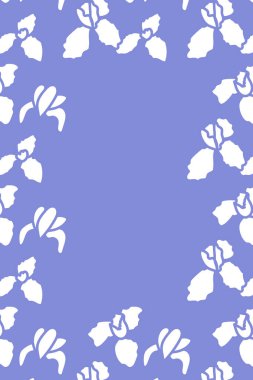 Vektör. El çizimi çiçek deseni. Dikey arkaplan, metin için alanı kopyala. Kartpostal, düğün ve parti davetiyesi için şablon, el ilanı, kapak, broşür, sosyal medya postası, dergi, poster, afiş.