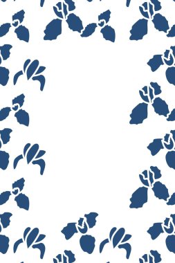 Vektör. El çizimi çiçek deseni. Dikey arkaplan, metin için alanı kopyala. Kartpostal, düğün ve parti davetiyesi için şablon, el ilanı, kapak, broşür, sosyal medya postası, dergi, poster, afiş.