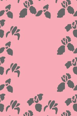 Vektör. El çizimi çiçek deseni. Dikey arkaplan, metin için alanı kopyala. Kartpostal, düğün ve parti davetiyesi için şablon, el ilanı, kapak, broşür, sosyal medya postası, dergi, poster, afiş.