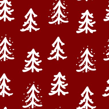 Vektör. Noel ve Yeni Yıl pürüzsüz geçiyor. Soyut el çizimi İskandinav süsü. Markalaşma, kaplama, ambalaj kağıdı, reklam ve tipografik ürünler için minimalizm kar deseni.
