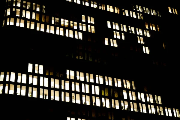 stock image Office building at night - overtime work