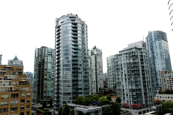 Moderní Mrakodrapy Architektura Skla Centru Vancouveru Britská Kolumbie Kanada — Stock fotografie