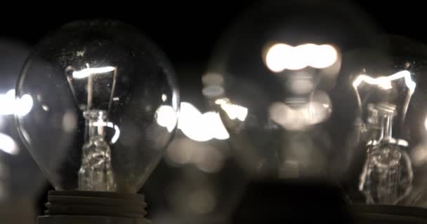 有钨丝的旧电白炽灯 装饰老式设计灯泡 — 图库视频影像