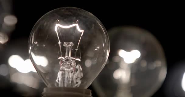 Vieille Lampe Électrique Incandescence Avec Filament Tungstène Ampoule Design Vintage — Video