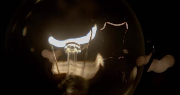 Filamen Wolfram Dekoratif Desain Vintage Bola Lampu Edison — Stok Video