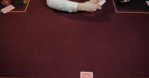 Cartes Jetons Sur Table Dans Casino Concept Casino — Video