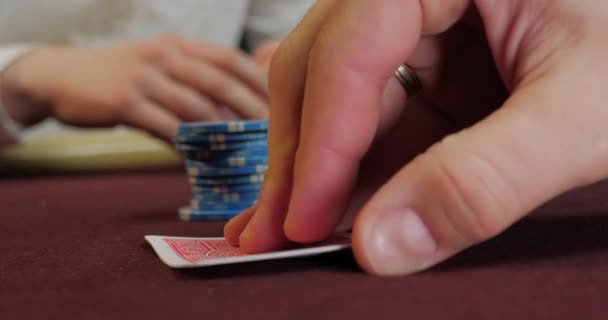 Cartões Fichas Mesa Casino Conceito Casino — Vídeo de Stock