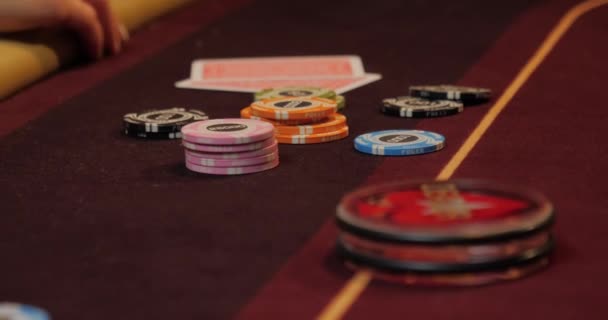 Cards and chips on the table in a casino. Casino concept