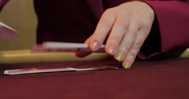 Kaarten Chips Tafel Een Casino Casino Concept — Stockvideo