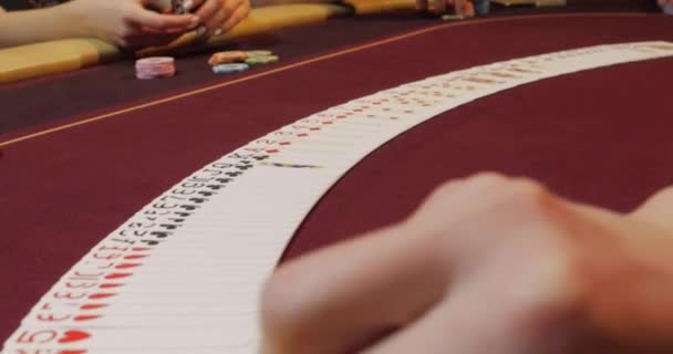 Cards Chips Table Casino Casino Concept — Stock Video