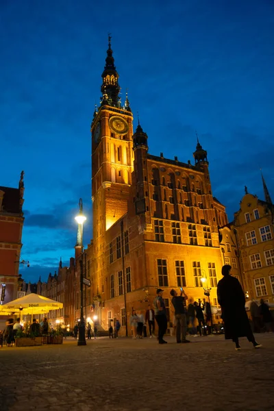 Old Town Gdansk Poland Mimari Akşam Sokak Manzarası Temmuz 2022 — Stok fotoğraf