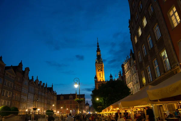 Old Town Gdansk Poland Mimari Akşam Sokak Manzarası Temmuz 2022 — Stok fotoğraf