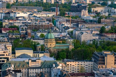 Şehir merkezinin panoramik manzarası Varşova, Polonya, 30 Haziran 2023