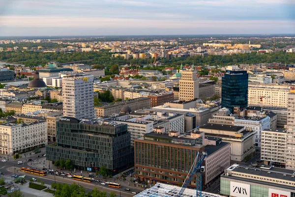 Blick Auf Das Stadtzentrum Aus Der Luft Warschau Polen Juni — Stockfoto