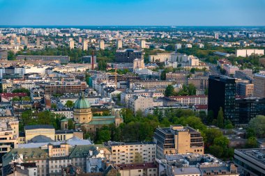 Şehir merkezinin panoramik manzarası Varşova, Polonya, 30 Haziran 2023