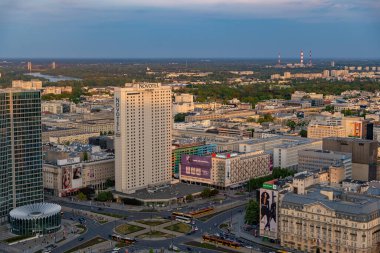Şehir merkezinin panoramik manzarası Varşova, Polonya, 30 Haziran 2023