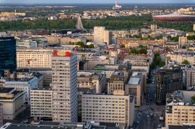 Şehir merkezinin panoramik manzarası Varşova, Polonya, 30 Haziran 2023