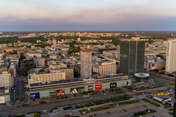 Widok Panoramiczny Centrum Warszawy Polska Czerwca 2023 — Zdjęcie stockowe