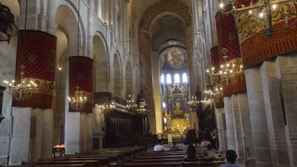 Tólia França Setembro 2023 Basílica Saint Sernin Templo Igreja Histórica — Vídeo de Stock