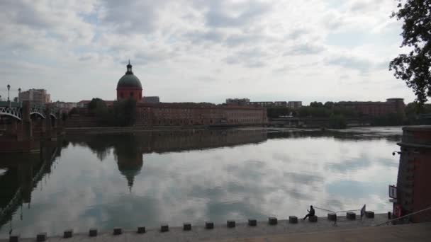 Toulouse France Сентября 2023 Люди Посещают Центр Тулузы Cit Тулуза — стоковое видео