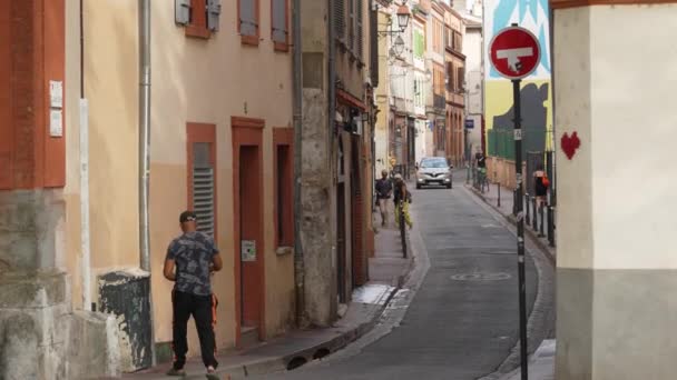 Toulouse Francie Září 2023 Lidé Navštíví Centrum Města Toulouse Citát — Stock video
