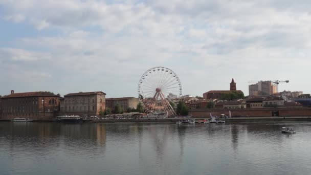 Toulouse France September 2023 People Visit Downtown Toulouse Cit Toulouse — Stock Video