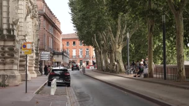 Toulouse Francie Září 2023 Lidé Navštíví Centrum Města Toulouse Citát — Stock video