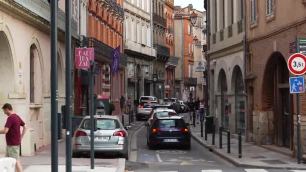 Toulouse France September 2023 Orang Orang Mengunjungi Pusat Kota Toulouse — Stok Video