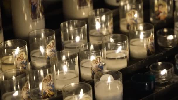 Velas Vaticanas Memoria Oración — Vídeo de stock