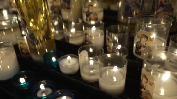 Vatikanische Kerzen Des Gedenkens Gebet Glauben — Stockvideo