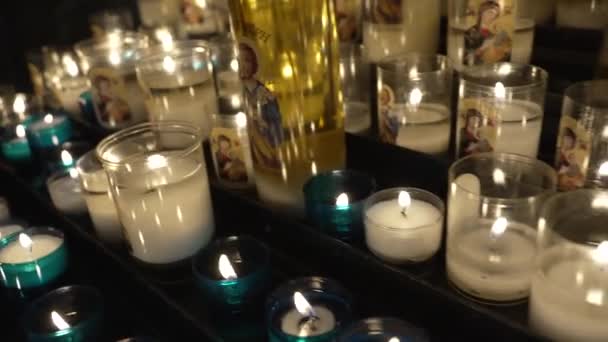Vatikanische Kerzen Des Gedenkens Gebet Glauben — Stockvideo