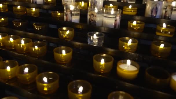 Vatikánské Svíčky Paměti Modlitební Víra — Stock video