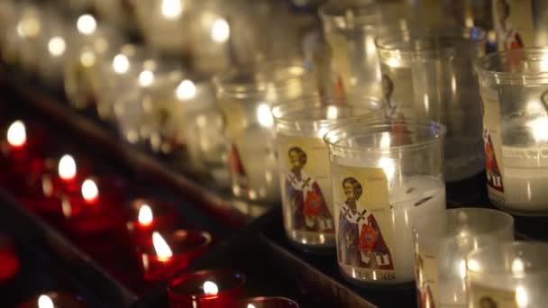 梵蒂冈纪念蜡烛祈祷的信仰 — 图库视频影像