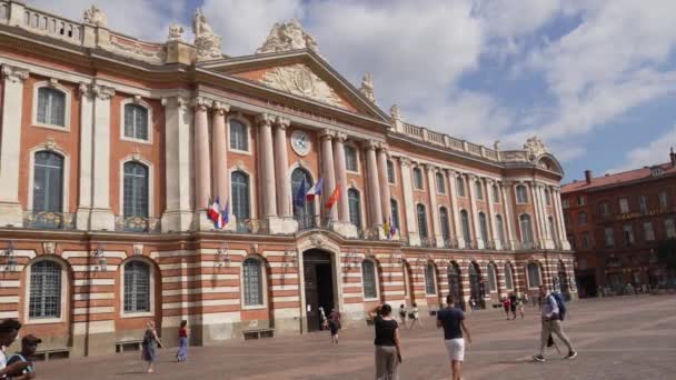 Toulouse Frankrijk 2023 Capitool Stadhuis Architectuur — Stockvideo