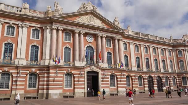 Toulouse Frankrijk 2023 Capitool Stadhuis Architectuur — Stockvideo