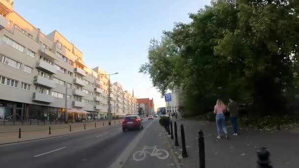 Трафік Центрі Міста Людей Вроцлав Польща 2023 — стокове відео