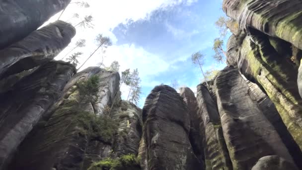 Landschaftsaufnahme Der Adrspasch Teplice Felsen — Stockvideo