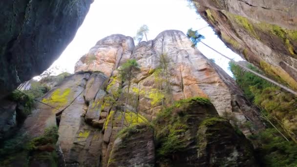 Vista Panorámica Las Rocas Adrspash Teplice — Vídeos de Stock