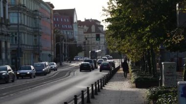 Şehir merkezi Avrupa turizm mimarisi. Wroclaw Polonya 27 Ekim 2023